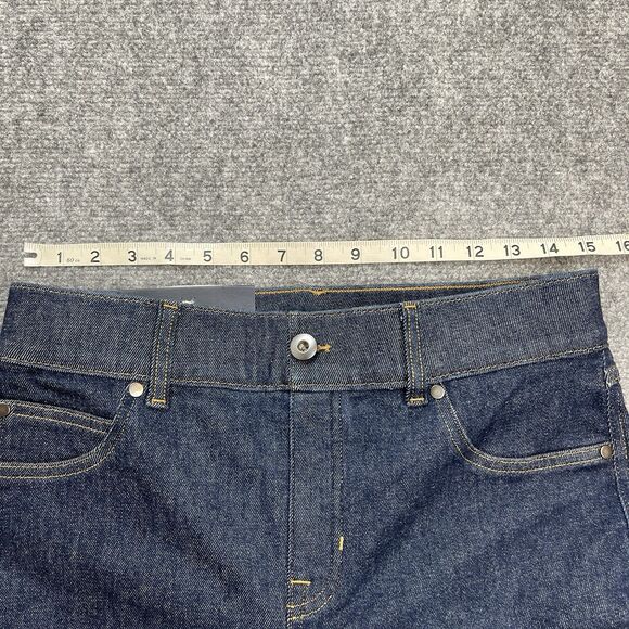 Spanx Jeans Womens Medium Petite Raw Indigo Flare Pull On 31.5" Inseam  NEW - Picture 10 of 13